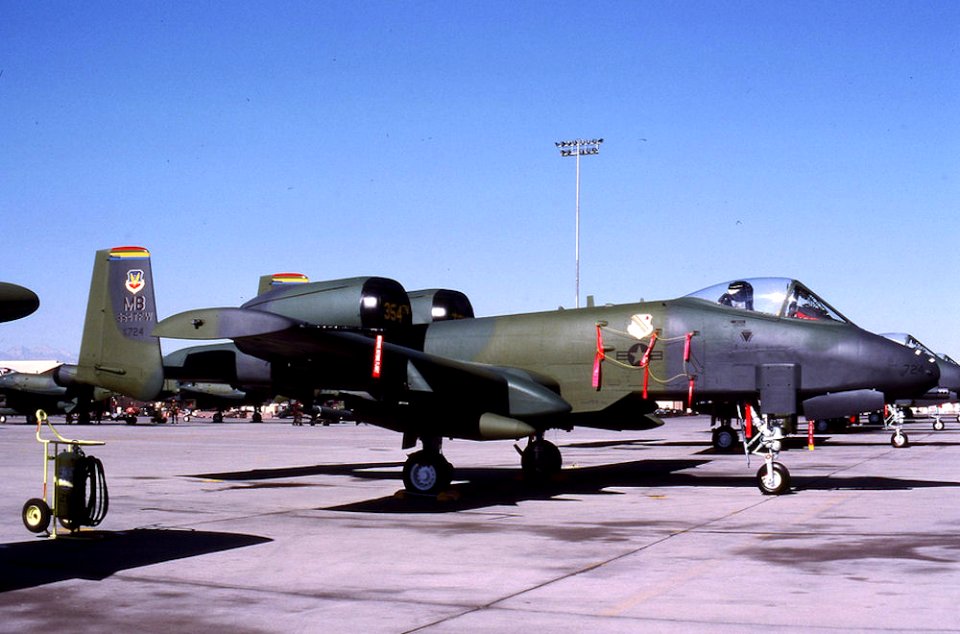 A-10A 78-0724 CN 344 marked as 354th TFW CC plane To AMARC 12 Mar 1992