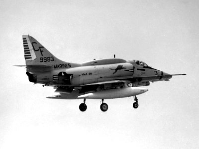 A-4E Skyhawk of VMA-211 in flight on 11 March 1973 (NNAM.1996.253.5459)