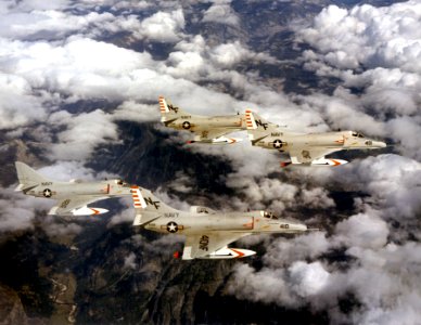 A-4E Skyhawks from VA-56 in flight c1965