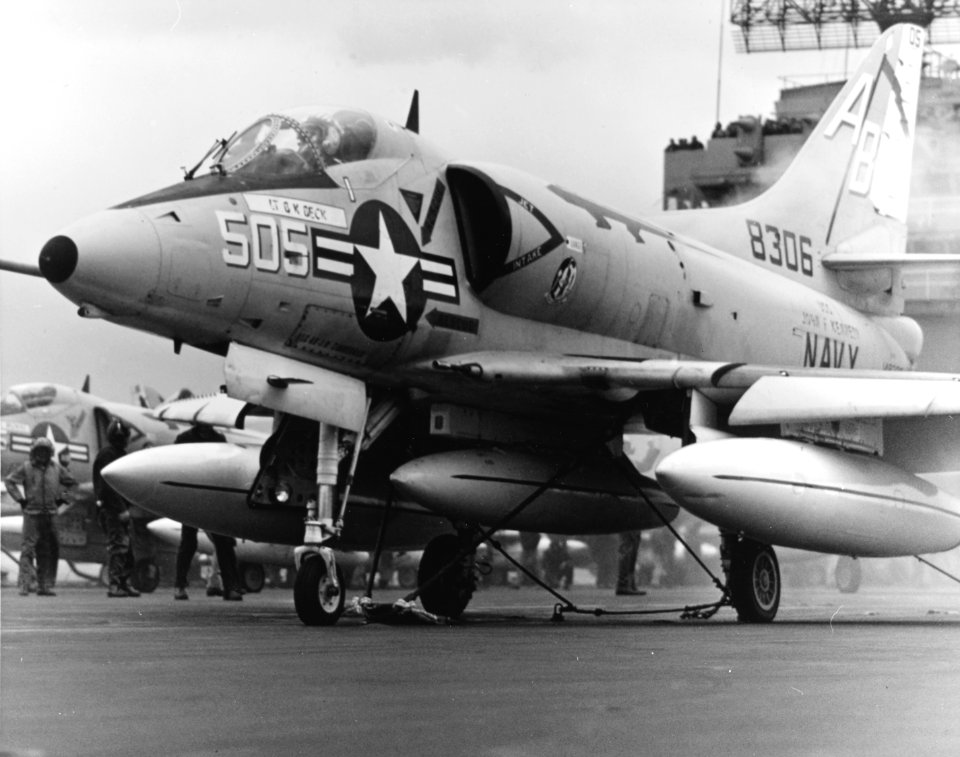A-4C Skyhawk of VA-95 on USS John F. Kennedy (CVA-67) on 23 December 1969