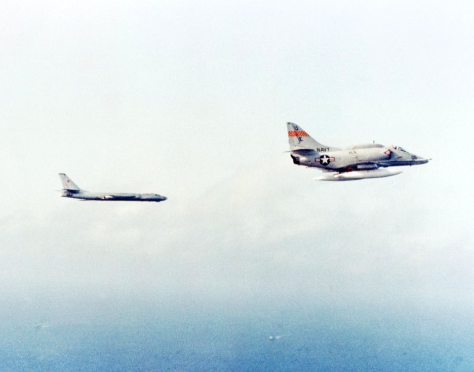 A-4E VC-5 with Tu-16 off Japan 1981