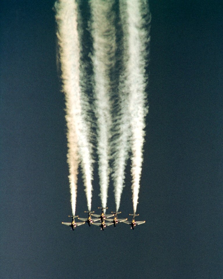 A-4F Blue Angels delta formation 1984