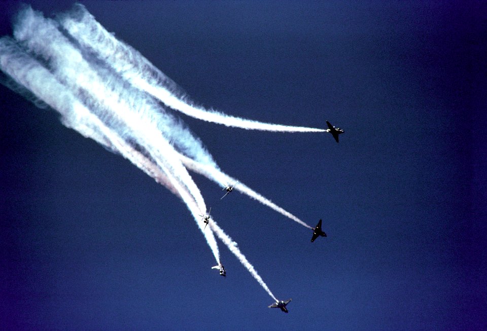 A-4Fs Blue Angels maneouver 1984