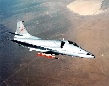 A-4F VFC-13 with ACMI pod in flight 1987