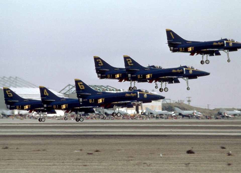 A-4Fs Blue Angels six take off 1984