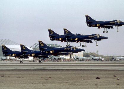 A-4Fs Blue Angels six take off 1984