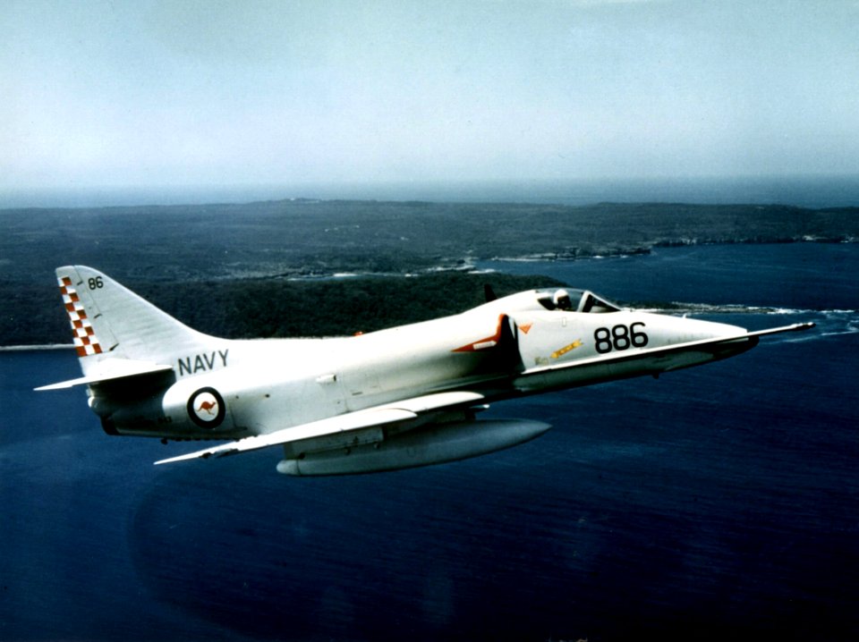 A-4G Skyhawk No 886 in flight in the 1970s