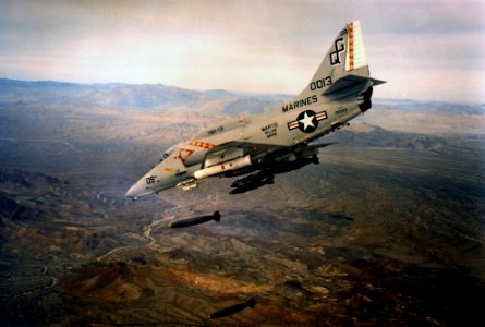 A-4E Skyhawk VMA-131 dropping bombs