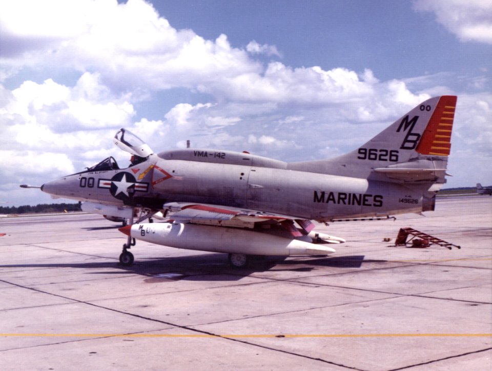 A-4L Skyhawk of VMA-142 at Memphis in the 1970s