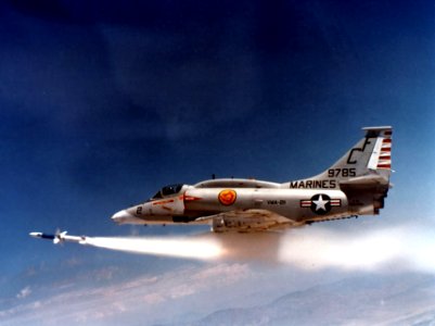 A-4M of VMA-211 launching Shrike missile