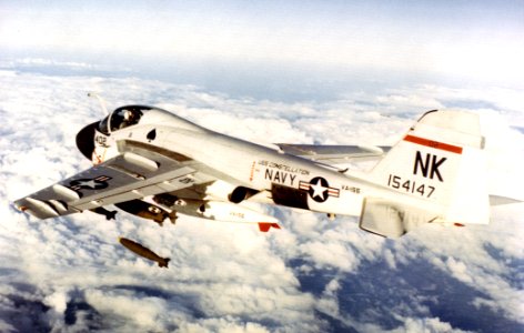 A-6A Intruder of VA-196 dropping bombs over Vietnam on 21 November 1968 (NNAM.1996.253.7047.009)