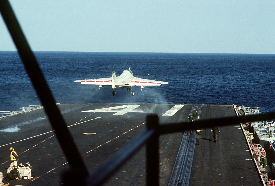 A-6 Intruder is catapulted from USS Midway (CV-41)