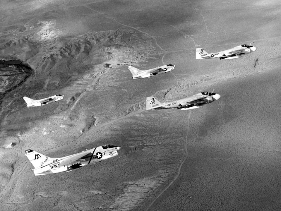 A-6Es of VA-85 and A-7Es of VA-83 over Lebanon 1982
