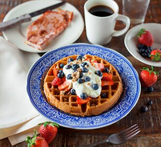 Breakfast snack strawberry photo