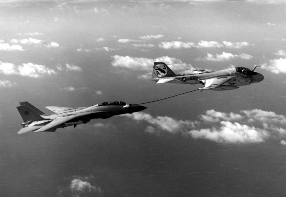 A-6E VA-35 refueling F-14A VF-41 c1980