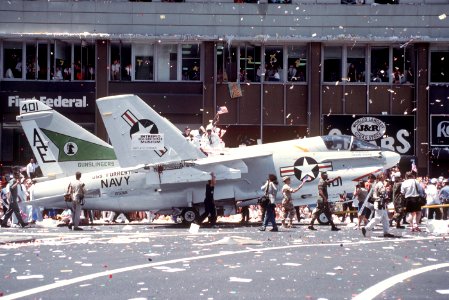 A-7E Corsair aircraft parade