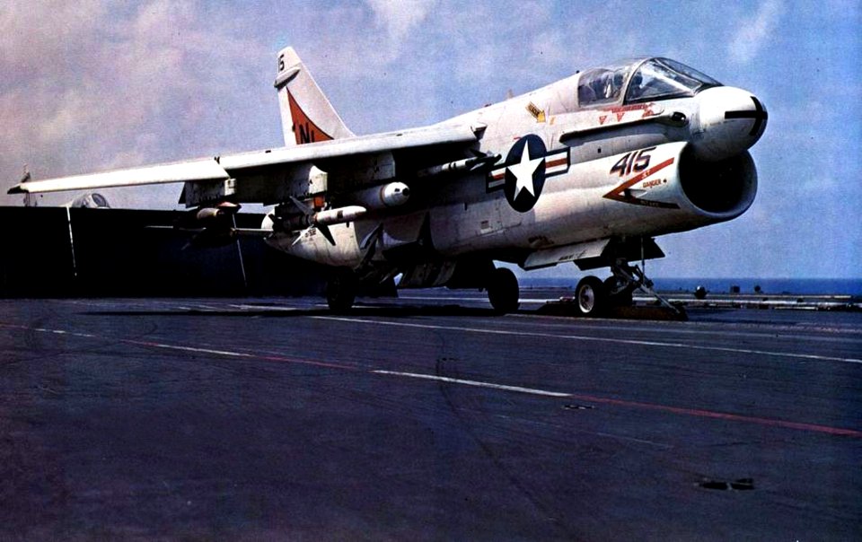 A-7E Corsair II of VA-94 is launched from USS Coral Sea (CVA-43), circa in 1972