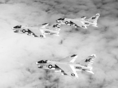 A-7B Corsair IIs of VA-56 in flight in December 1969