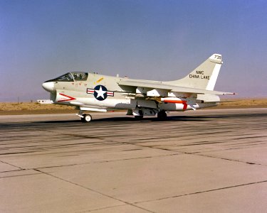 A-7C Corsair II with laser-guided bomb at the Naval Weapons Center China Lake on 6 October 1980