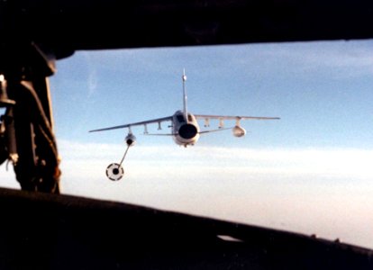 A-7E refueling EA-3B over Med