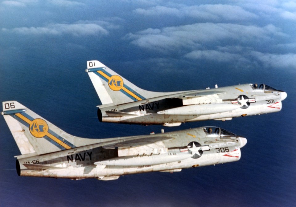 A-7Es VA-66 in flight in 1978