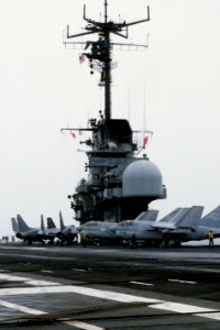 A-7Es of VA-174 on USS Lexington (AVT-16) 1985