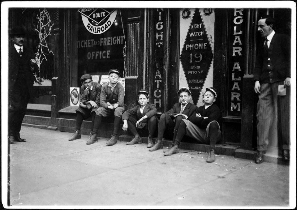 A. D. T. Boys. They all smoke. Birmingham, Ala. - NARA - 523359