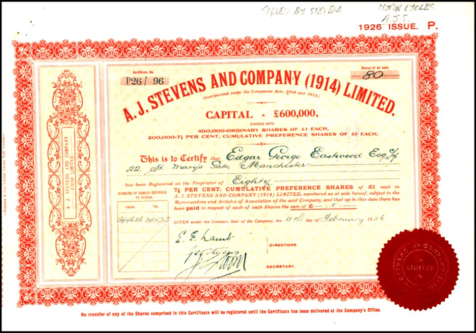 A. J. Stevens and Company 1926