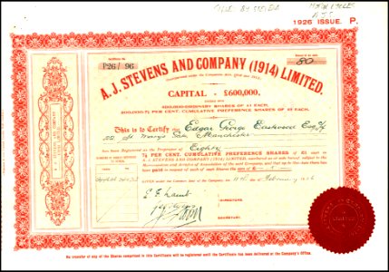 A. J. Stevens and Company 1926