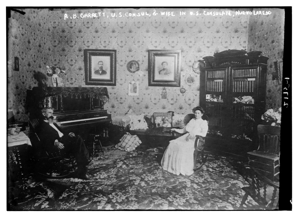 A.B. Garrett, U.S. Consul, and wife in U.S. Consulate, Nuevo Laredo LCCN2014689060