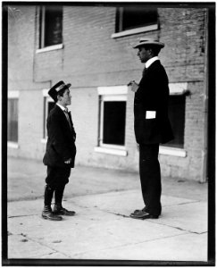 A.D.T. boy, 13 years old. 1 1-2 years at it. Works from noon till 10-30 P.M. Said he carries notes, etc. Burlington, Vt. - NARA - 523255