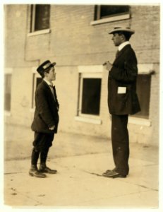 A.D.T. boy, 13 years old. 1 1-2 years at it; works from noon till 10-30 P.M. Said he 'carries notes, etc.' LOC nclc.03372