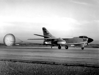 A3D-2 Skywarrior of VAH-5 landing at NAS Port Lyautey c1958