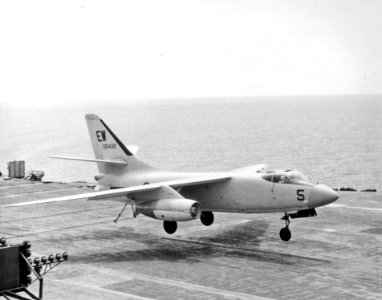 A3D-1 landing on USS Saratoga 1957