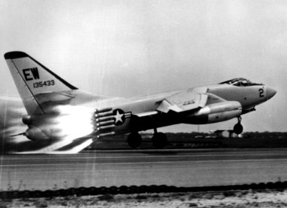 A3D-1 making rocket assisted takeoff at NAS Jacksonville