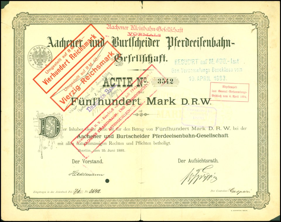 Aachener und Burtscheider Pferdeeisenbahn-Gesellschaft 1881