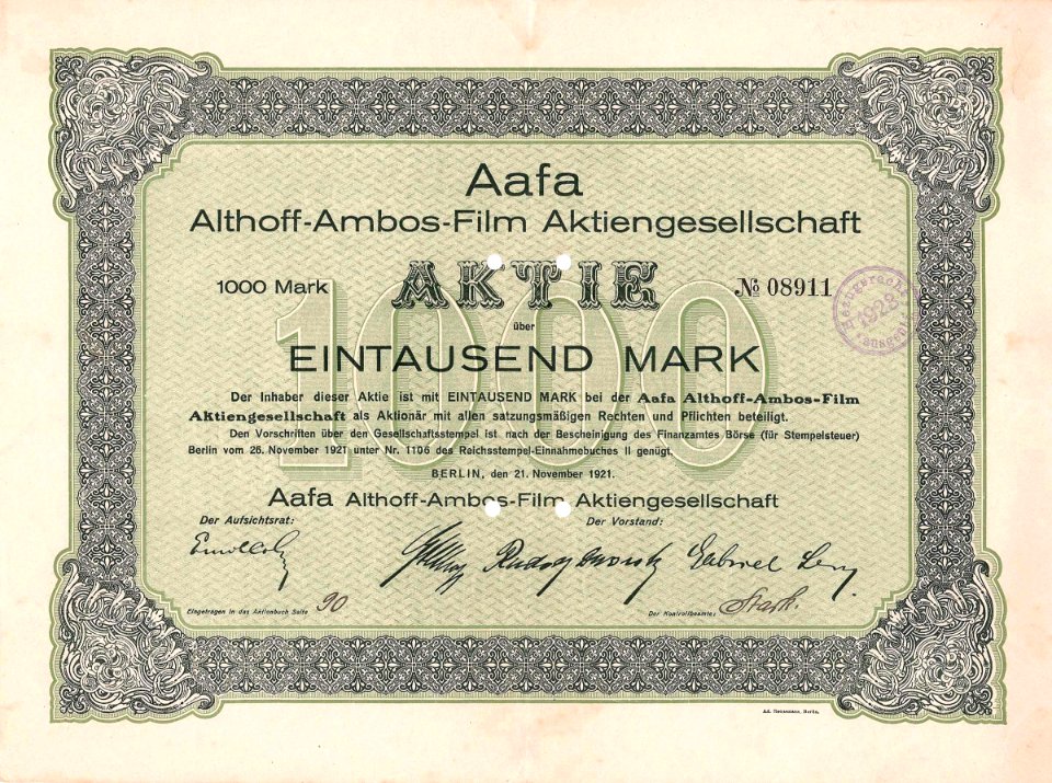 Aafa Althoff-Ambos-Film AG 1921