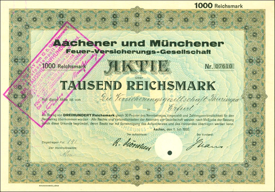 Aachener und Münchner Feuer-Versicherungs-Gesellschaft 1930