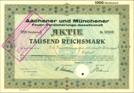 Aachener und Münchner Feuer-Versicherungs-Gesellschaft 1930 photo
