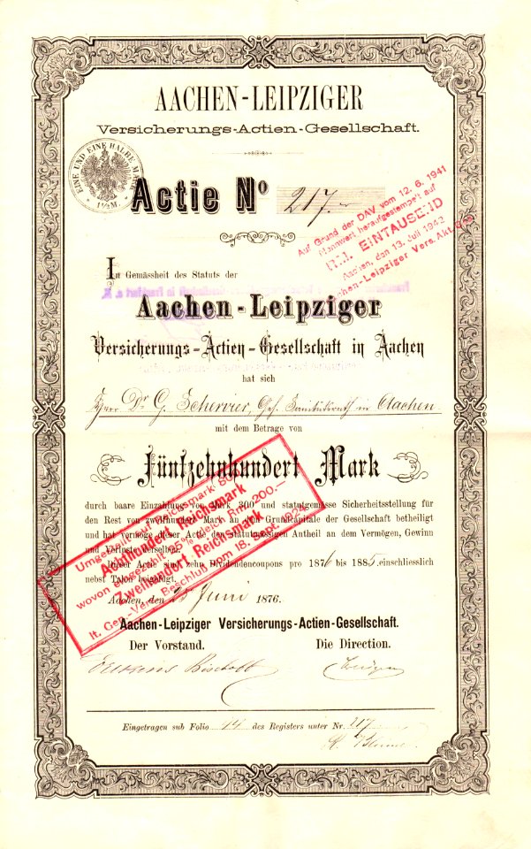 Aachen-Leipziger Versicherungs-AG 1876