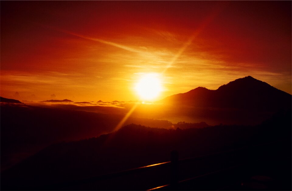 Sky mountains silhouette photo