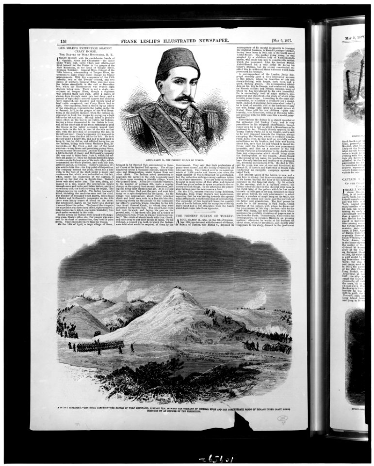 Abdul-Hamid II, the present Sultan of Turkey Montana Territory - the Sioux campaign - the Battle of Wolf Mountains, January 8th, between the command of General Mines and the confederate LCCN94501468
