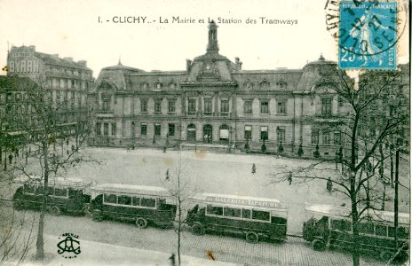 Abeille 1 - CLICHY - La Mairie et la Station des Tramways photo