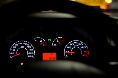 Car dashboard gauges photo