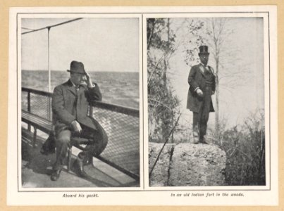 Aboard his yacht; In an old Indian fort in the woods LCCN2013651607