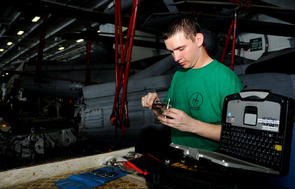 Aboard the aircraft carrier USS George H.W. Bush (CVN 77) 140707-N-MU440-012
