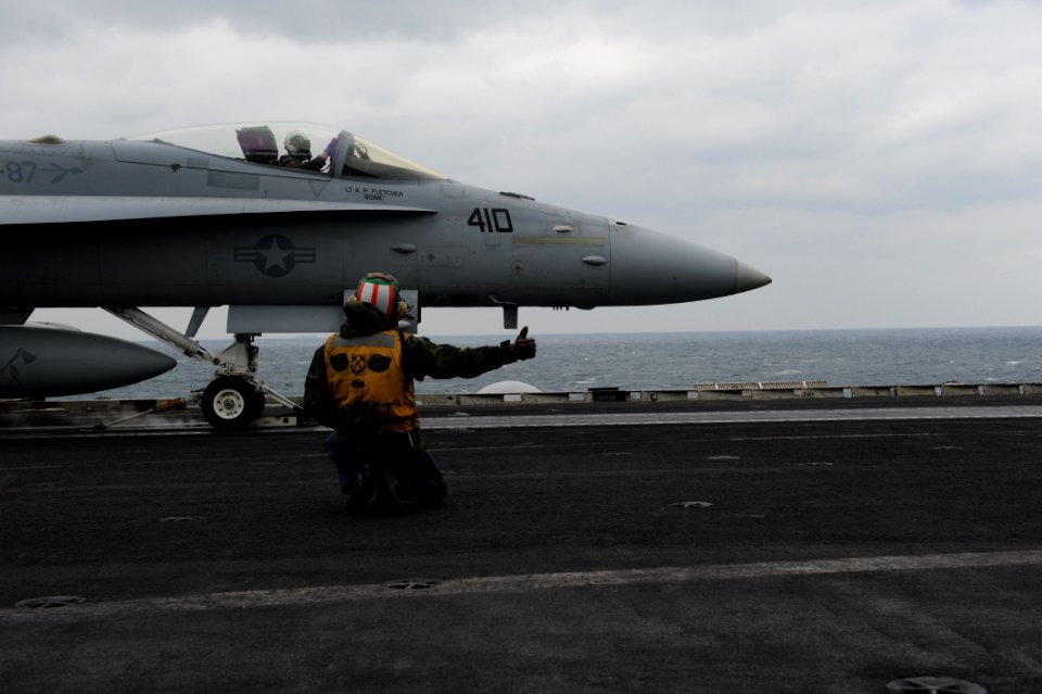Aboard the aircraft carrier USS George H.W. Bush 141114-N-ZZ999-023