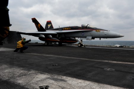 Aboard the aircraft carrier USS George H.W. Bush 141114-N-ZZ999-048
