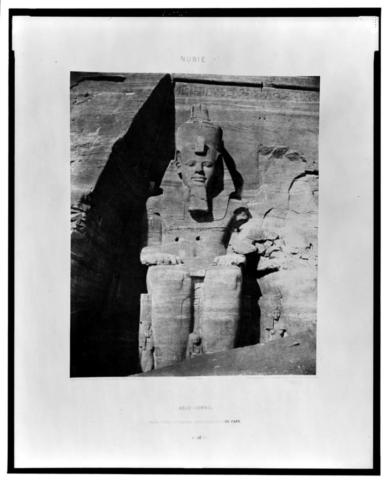 Abou-Sembil - grand spéos - statues colossales vues de face - FT (monogram) Félix Teynard. LCCN94507552