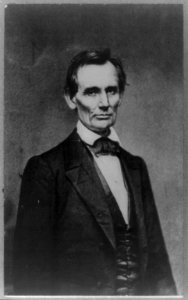Abraham Lincoln, candidate for U.S. president, before delivering his Cooper Union address, New York, N.Y., on Feb. 27, 1860 LCCN2009630664